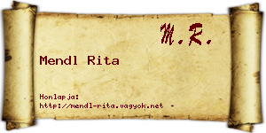 Mendl Rita névjegykártya