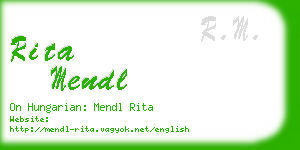 rita mendl business card